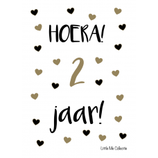 Wenskaart Hoera 2 jaar! B&G